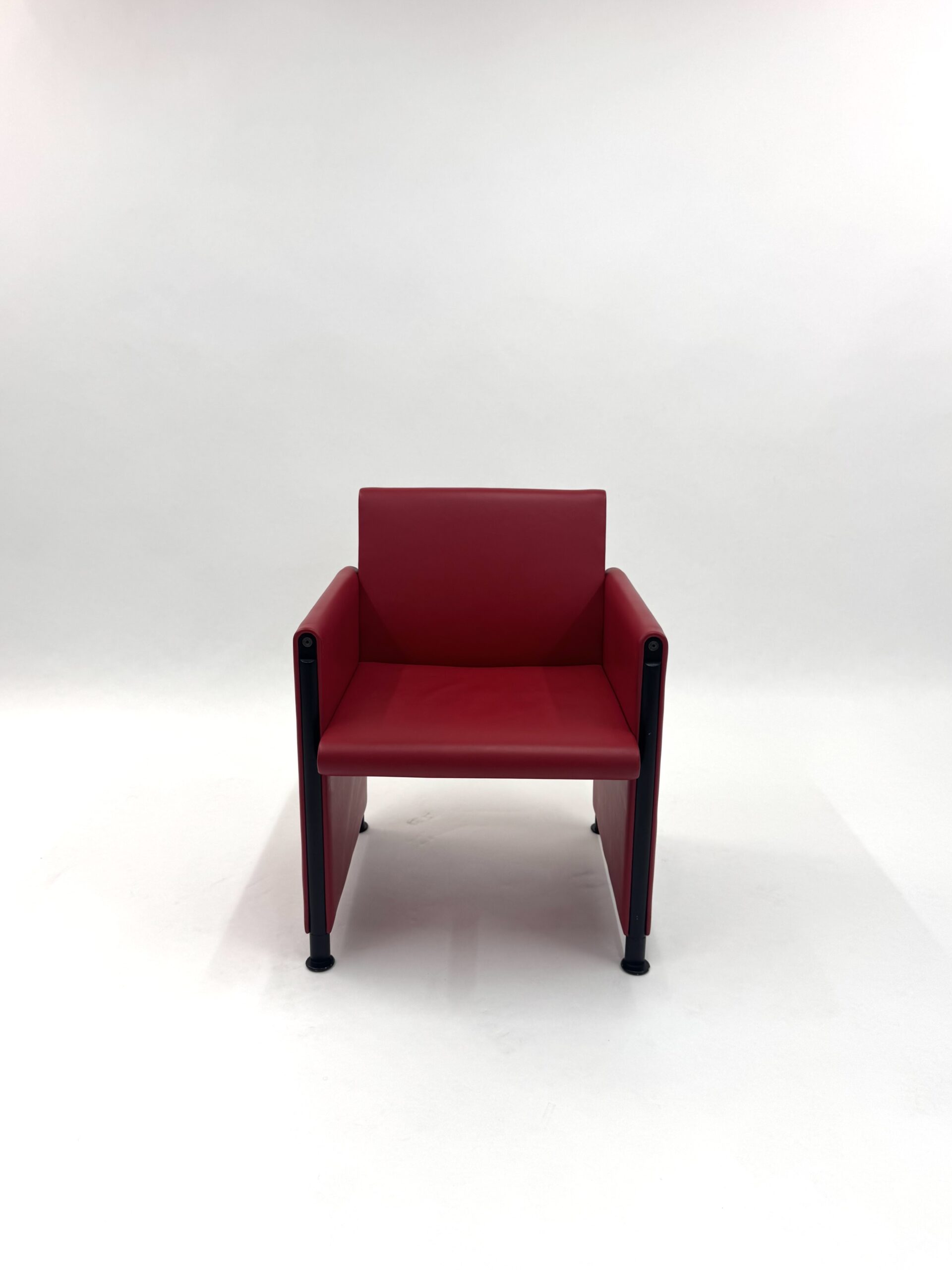 Meritalia Sessel Echtleder (rot, B 50x H 42 x T 48cm)