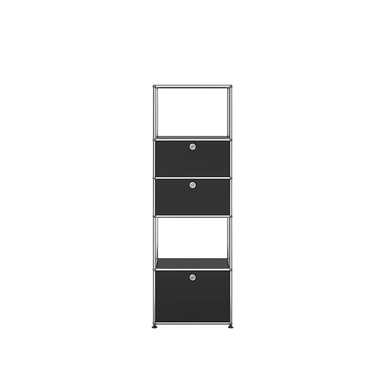 USM Haller Regal (Graphitschwarz, B 50 x H 159 x T 37 cm)
