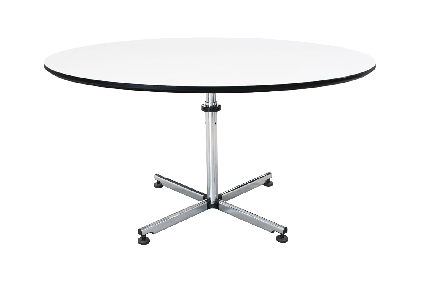 USM Kitos Besprechungstisch (Platte weiß, Gestell Perlgrau, Ø 110 cm, H 74 cm)